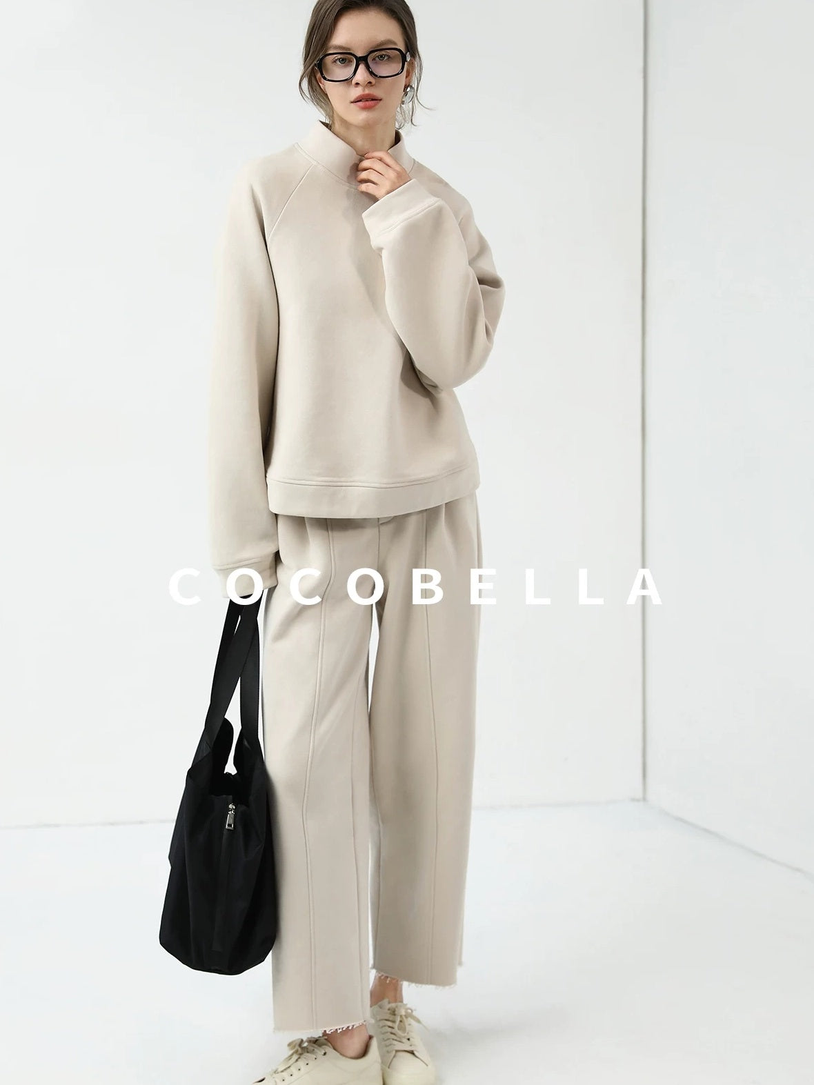 COCOBELLA Soft Cotton Blend Natural Waist Harem Straight Leg Commuter Casual Women Pants