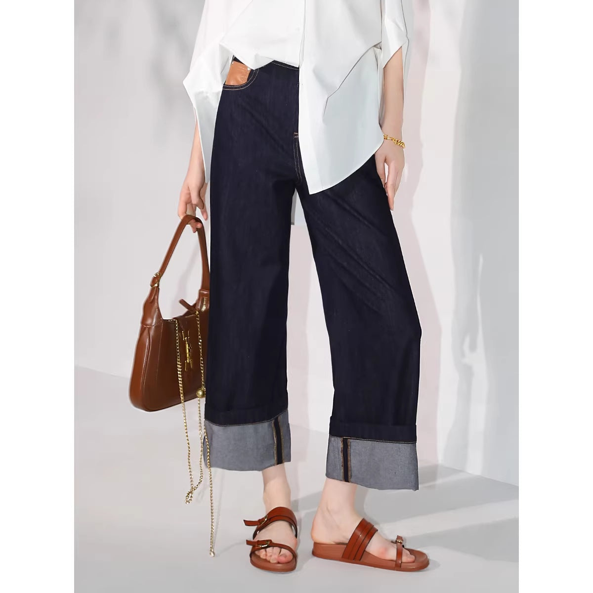 COCOBELLA_Soft_Cotton_Blend_Natural_Waist_Wide_Leg_Relaxed_Fit_Dark_Indigo_Women_Pants_MISSTT
