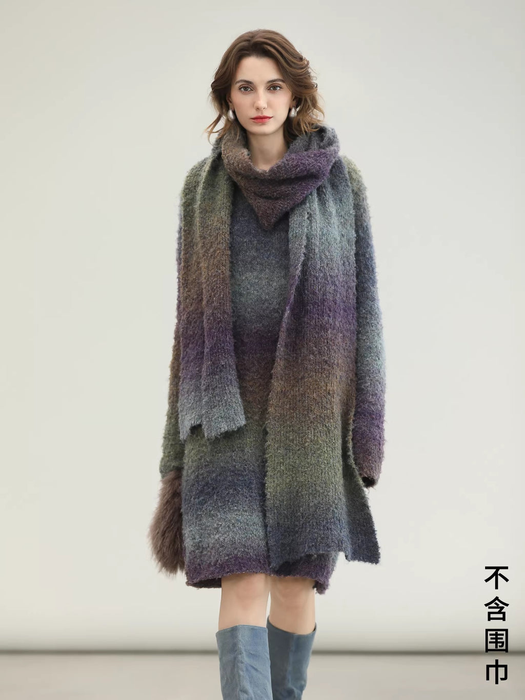 COCOBELLA_Soft_Knit_Relaxed_Waist_H_Silhouette_Women_Office_Long_Sleeve_Round_Neck_Dresses_MISSTT