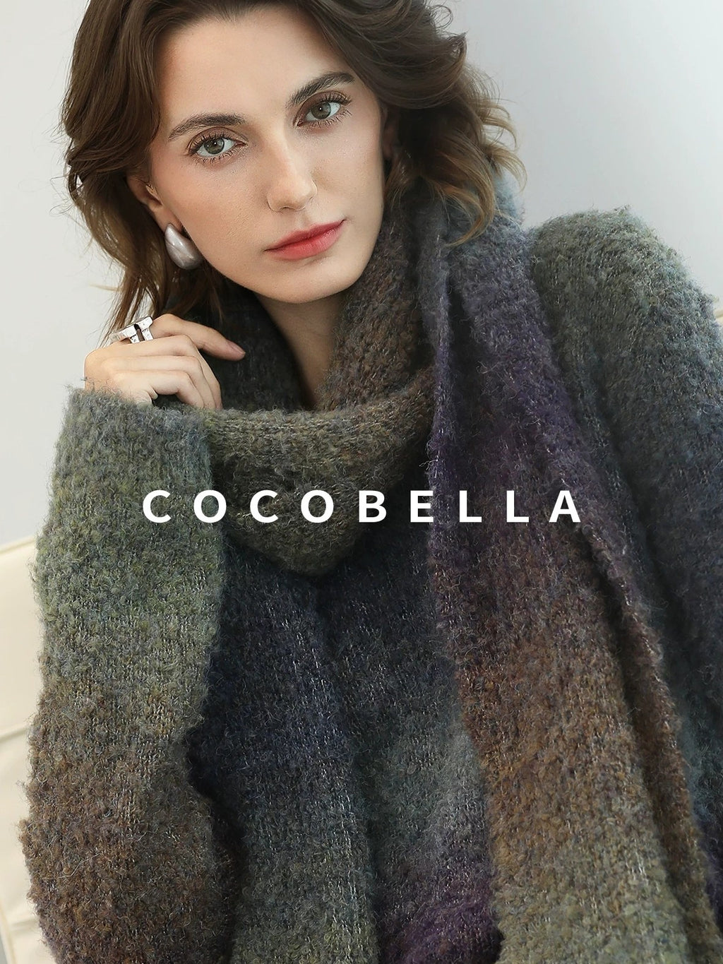 COCOBELLA Soft Knit Relaxed Waist H Silhouette Women Office Long Sleeve Round Neck Dresses