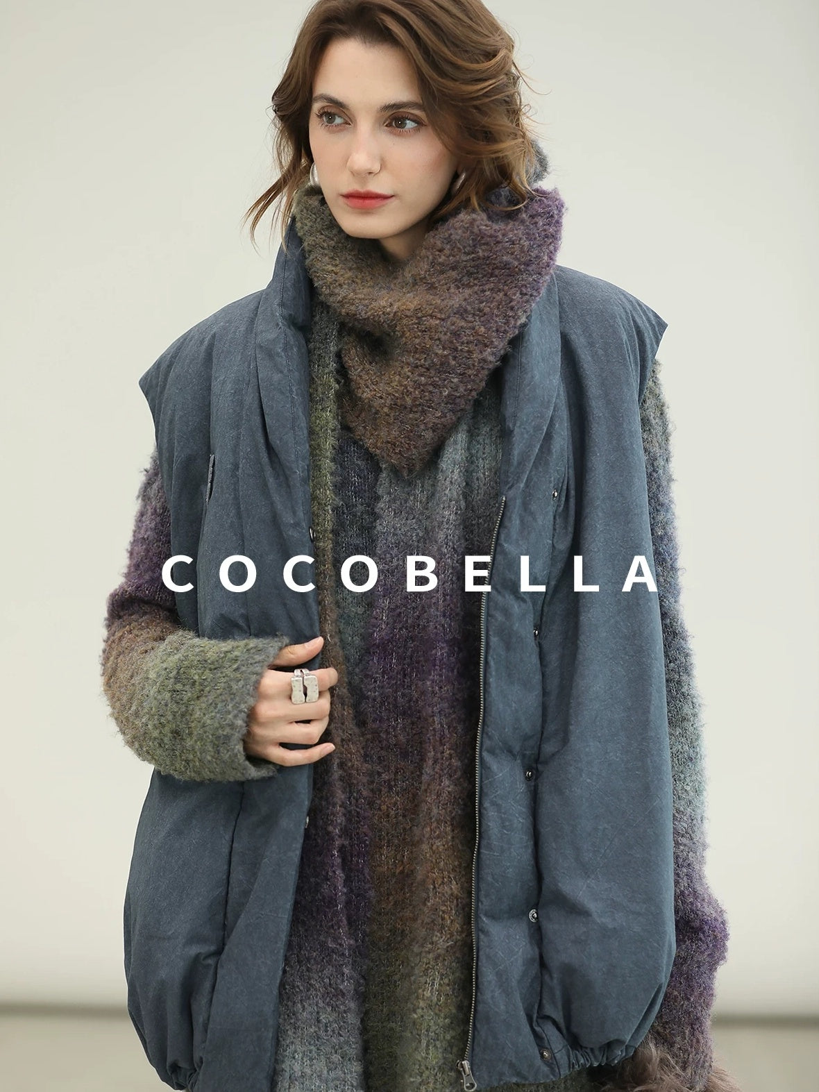 COCOBELLA Soft Knit Relaxed Waist H Silhouette Women Office Long Sleeve Round Neck Dresses