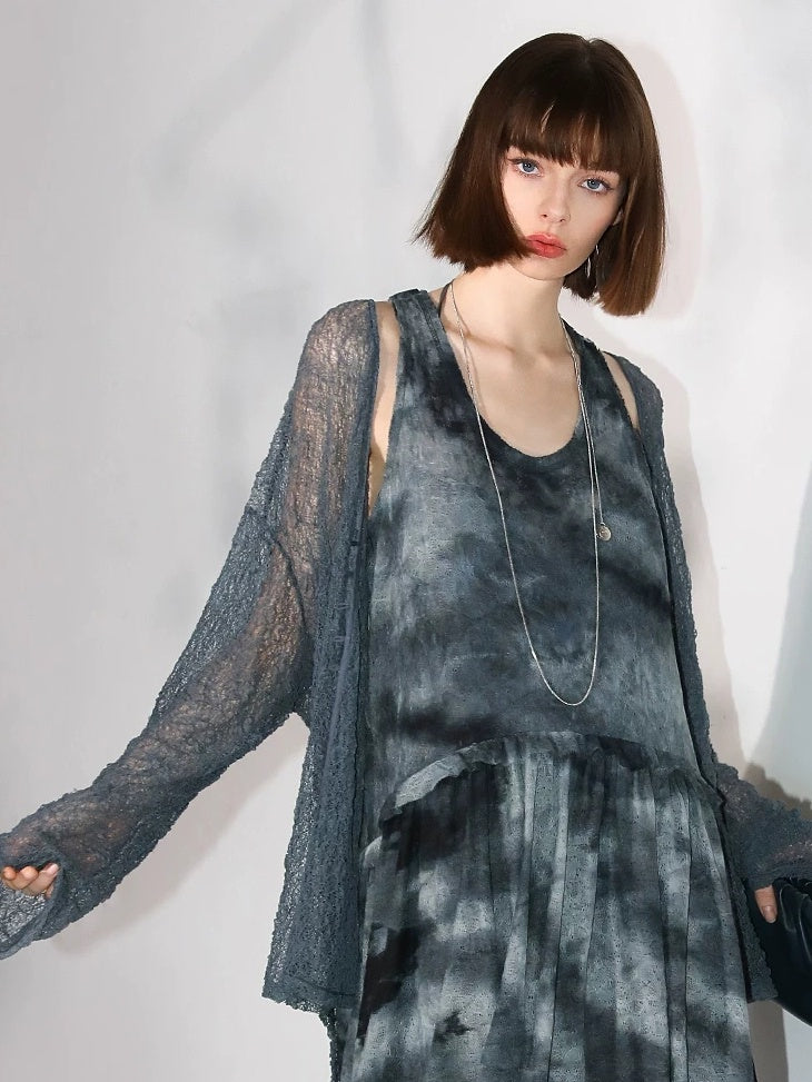 COCOBELLA Soft Lace V Neck Shell Button Straight Fit Women Long Sleeve Knit T-Shirts