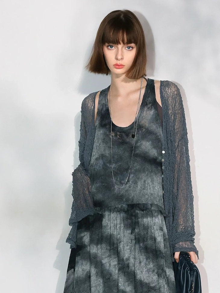 COCOBELLA Soft Lace V Neck Shell Button Straight Fit Women Long Sleeve Knit T-Shirts