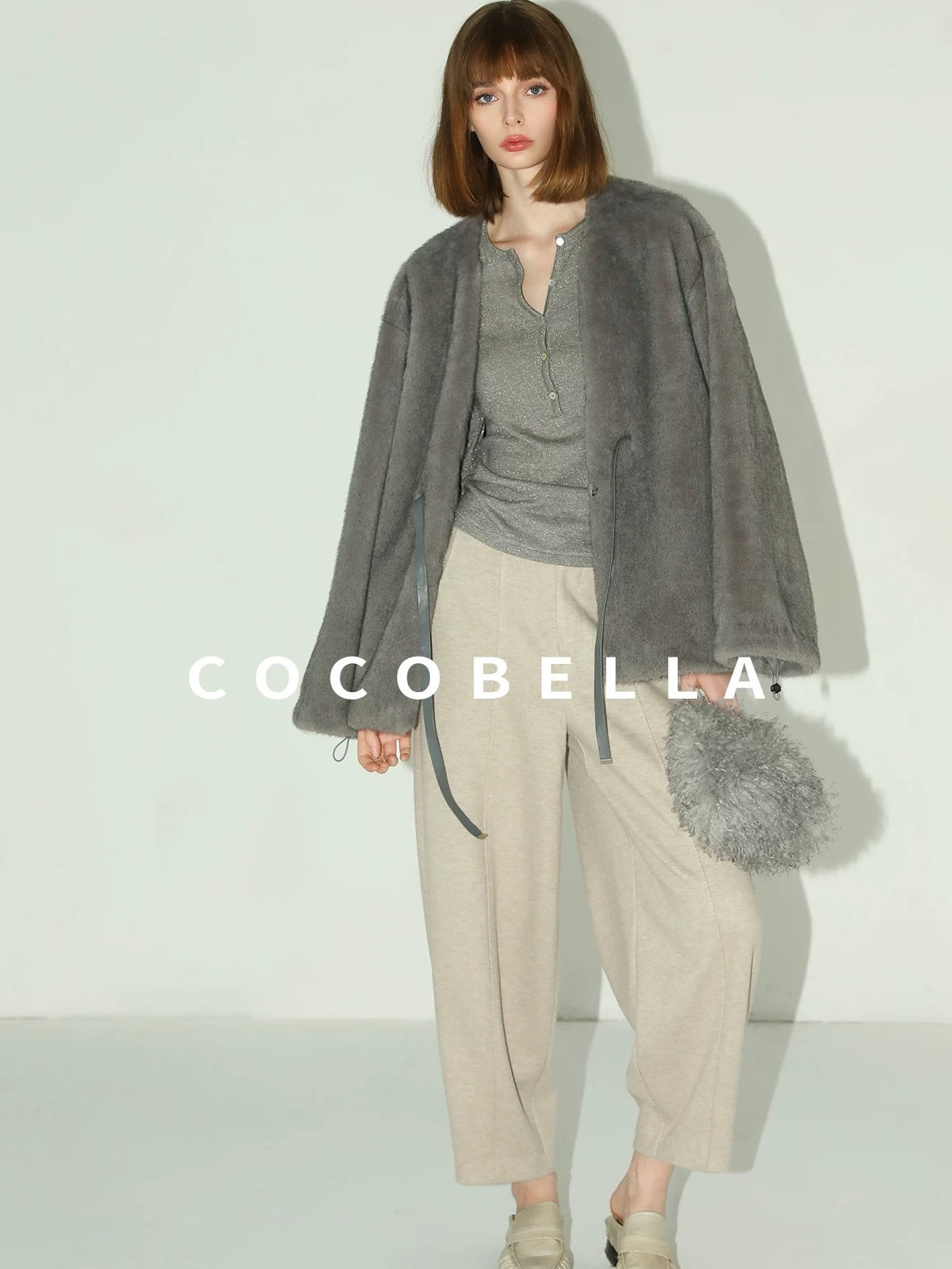 COCOBELLA Soft Lurex Button Detail Office Slim Fit Women Long Sleeve Basic Shirts