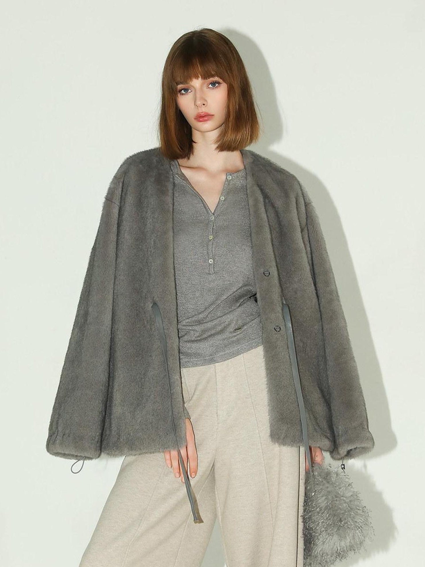 COCOBELLA Soft Lurex Button Detail Office Slim Fit Women Long Sleeve Basic Shirts