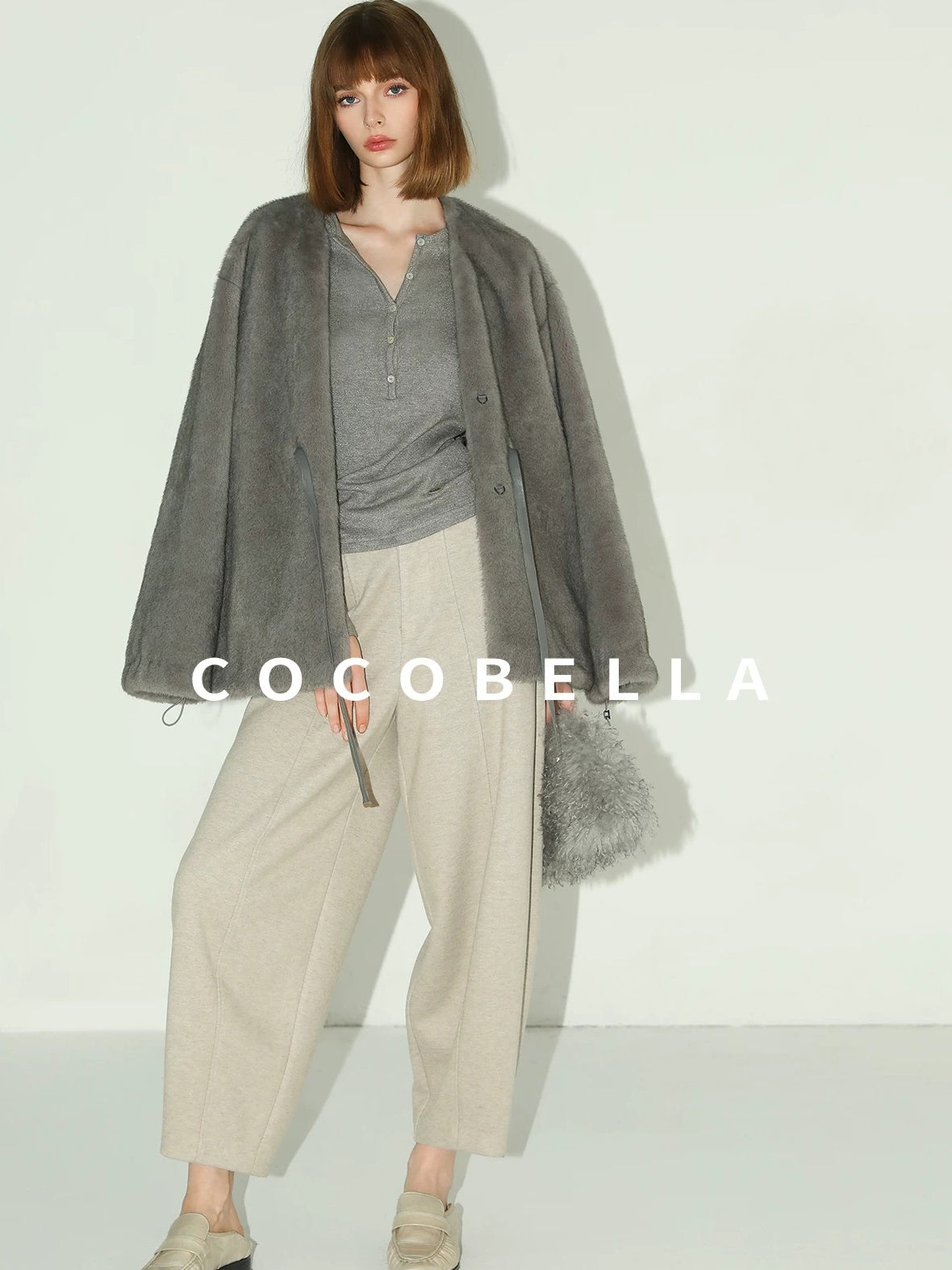 COCOBELLA Soft Lurex Button Detail Office Slim Fit Women Long Sleeve Basic Shirts