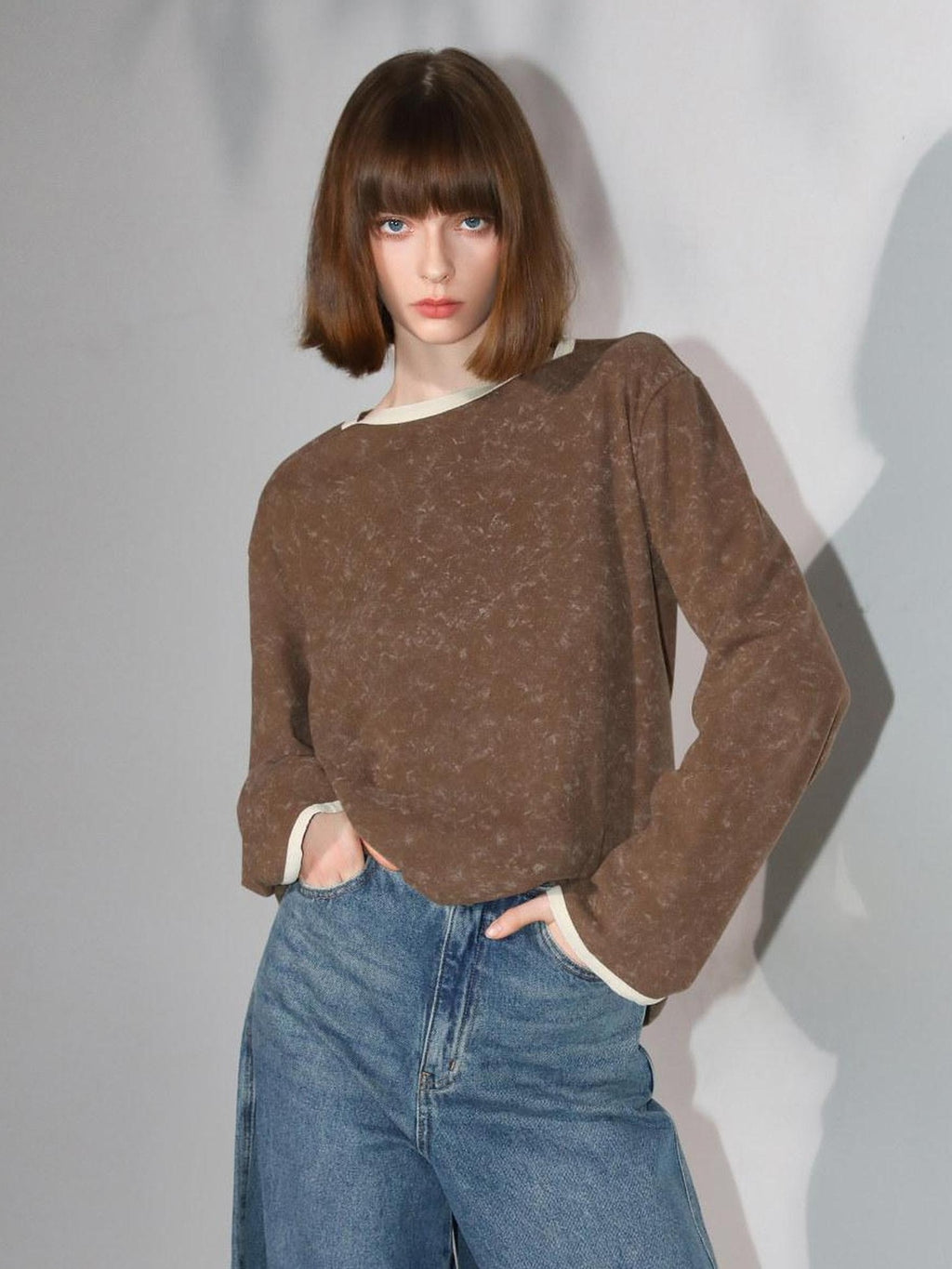 COCOBELLA Soft Lyocell Blend Contrast Trim Office Straight Fit Women Long Sleeve Shirts