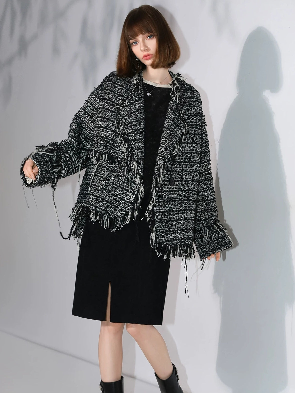 COCOBELLA Soft Lyocell Blend Contrast Trim Office Straight Fit Women Long Sleeve Shirts