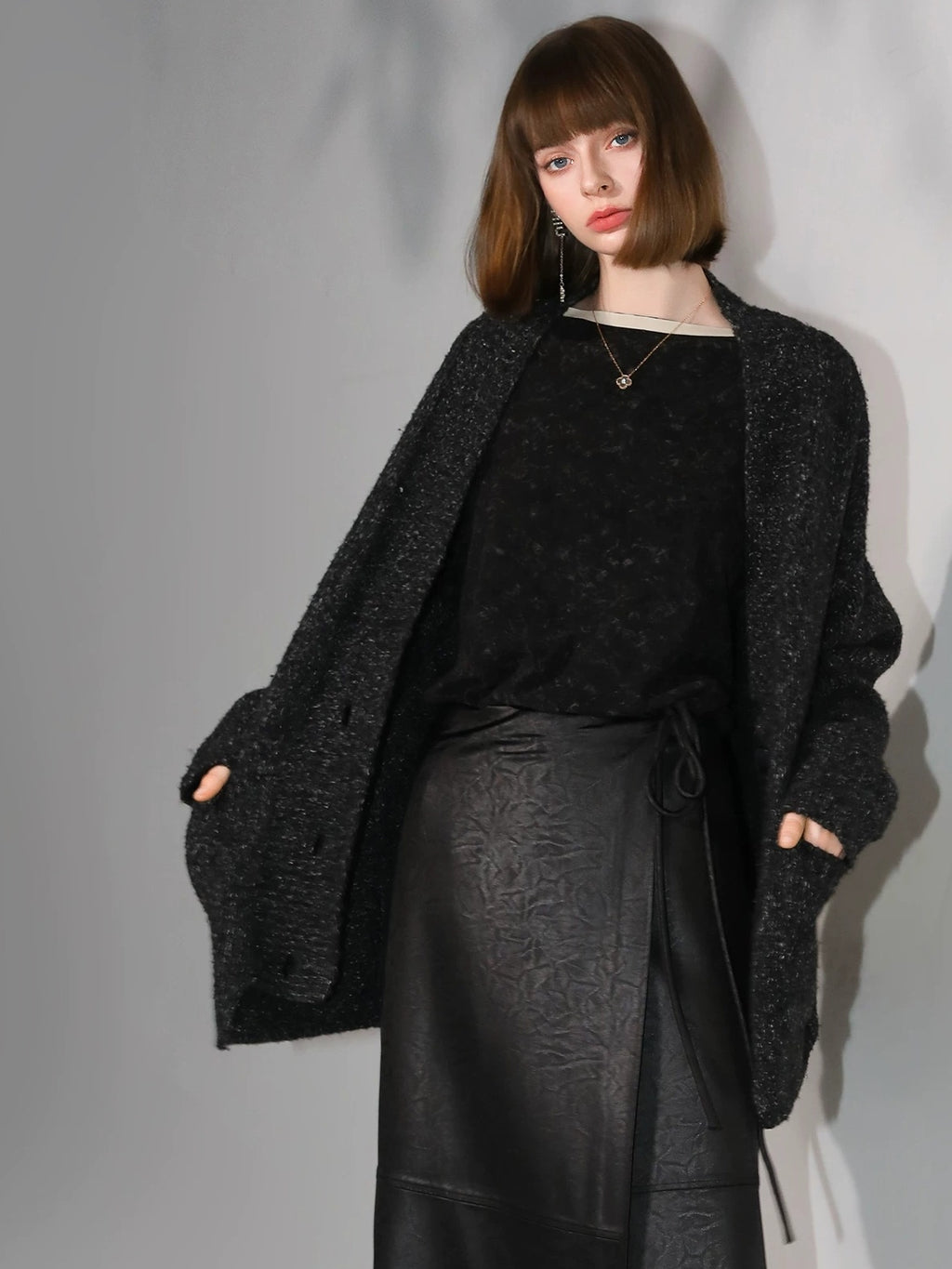 COCOBELLA Soft Lyocell Blend Contrast Trim Office Straight Fit Women Long Sleeve Shirts