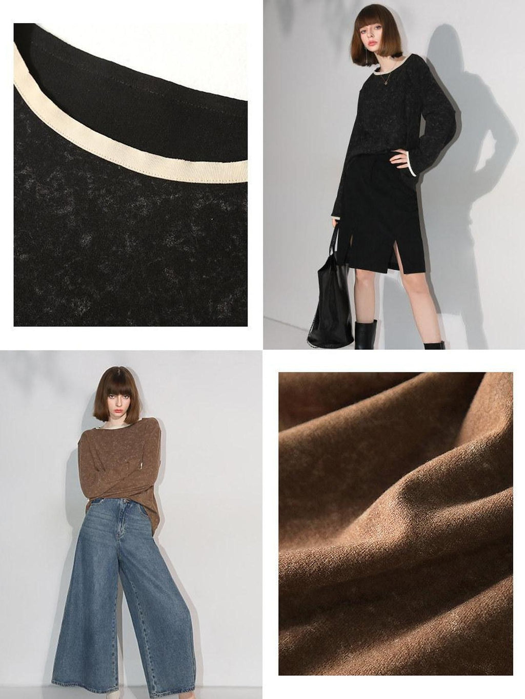 COCOBELLA Soft Lyocell Blend Contrast Trim Office Straight Fit Women Long Sleeve Shirts