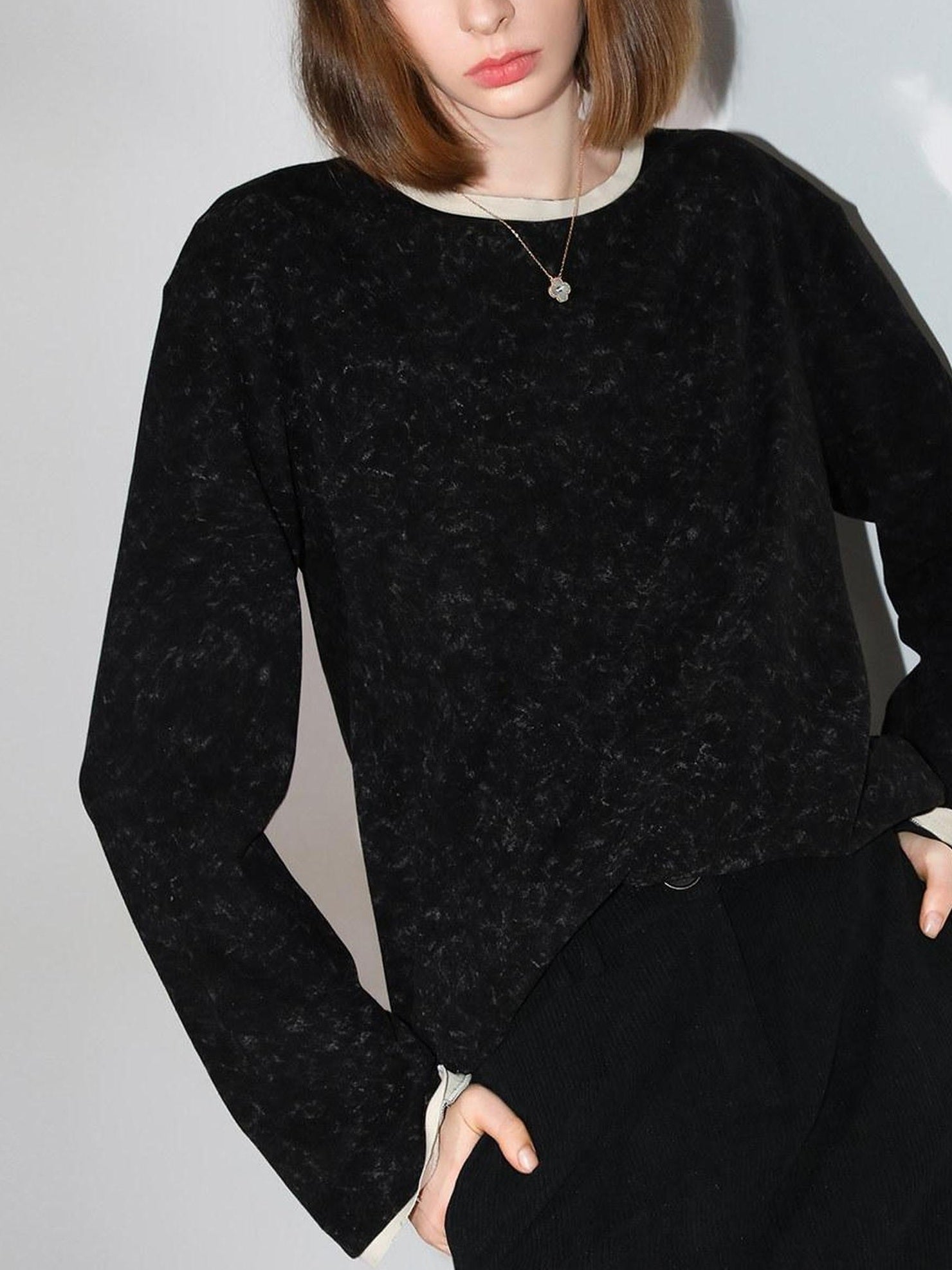 COCOBELLA Soft Lyocell Blend Contrast Trim Office Straight Fit Women Long Sleeve Shirts