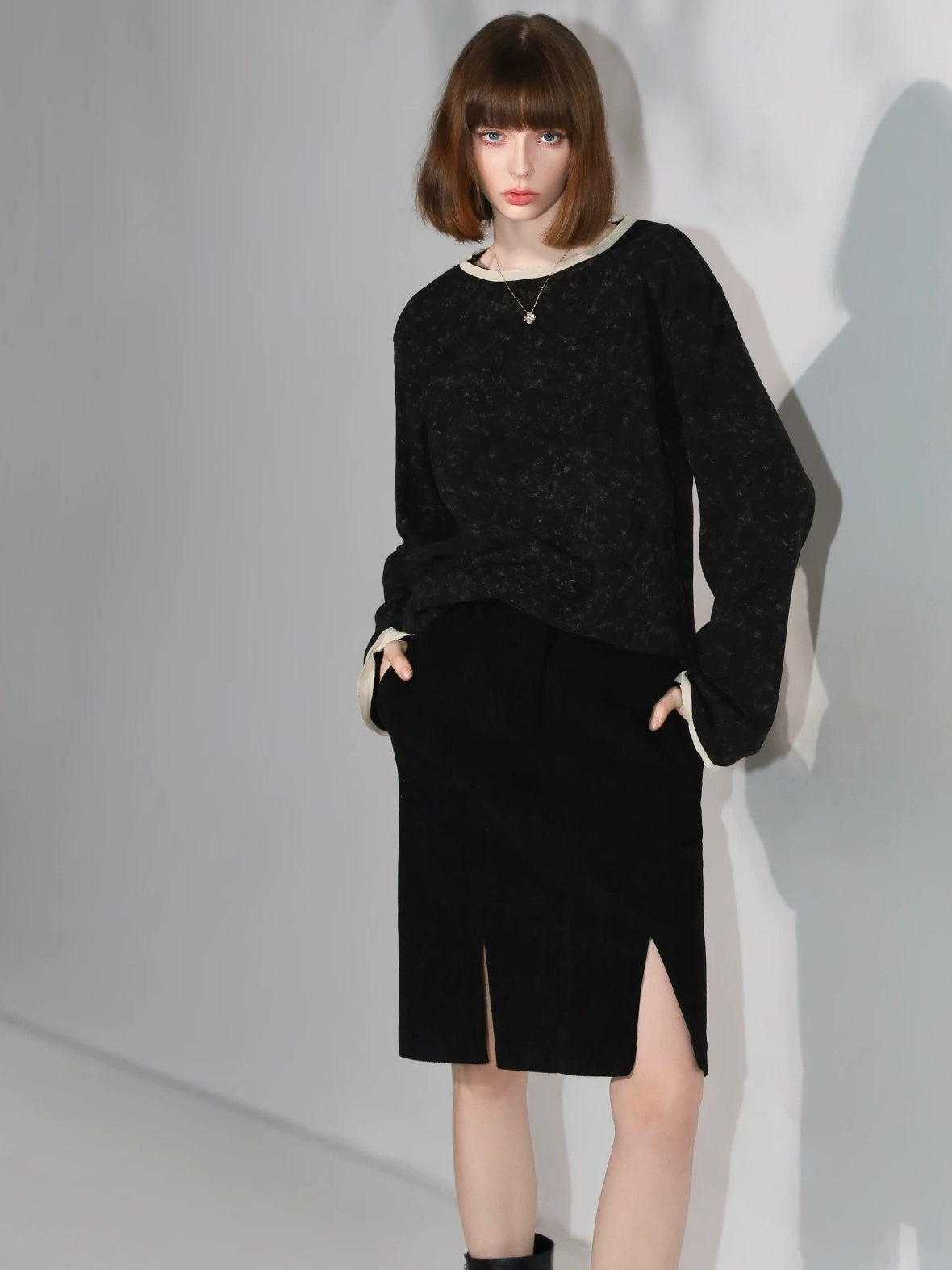 COCOBELLA Soft Lyocell Blend Contrast Trim Office Straight Fit Women Long Sleeve Shirts