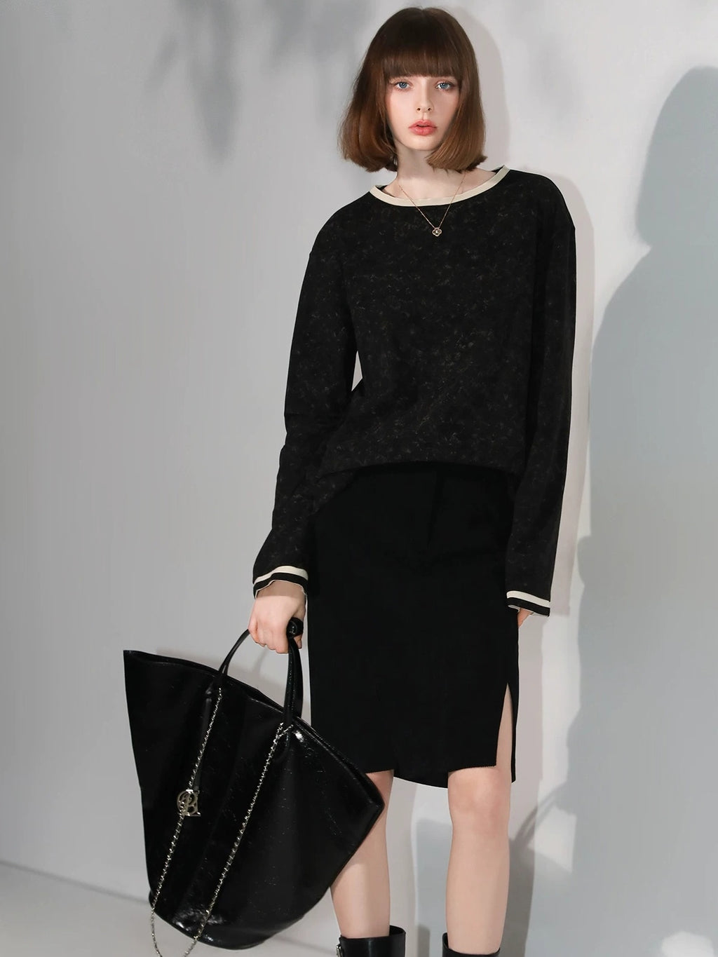 COCOBELLA Soft Lyocell Blend Contrast Trim Office Straight Fit Women Long Sleeve Shirts