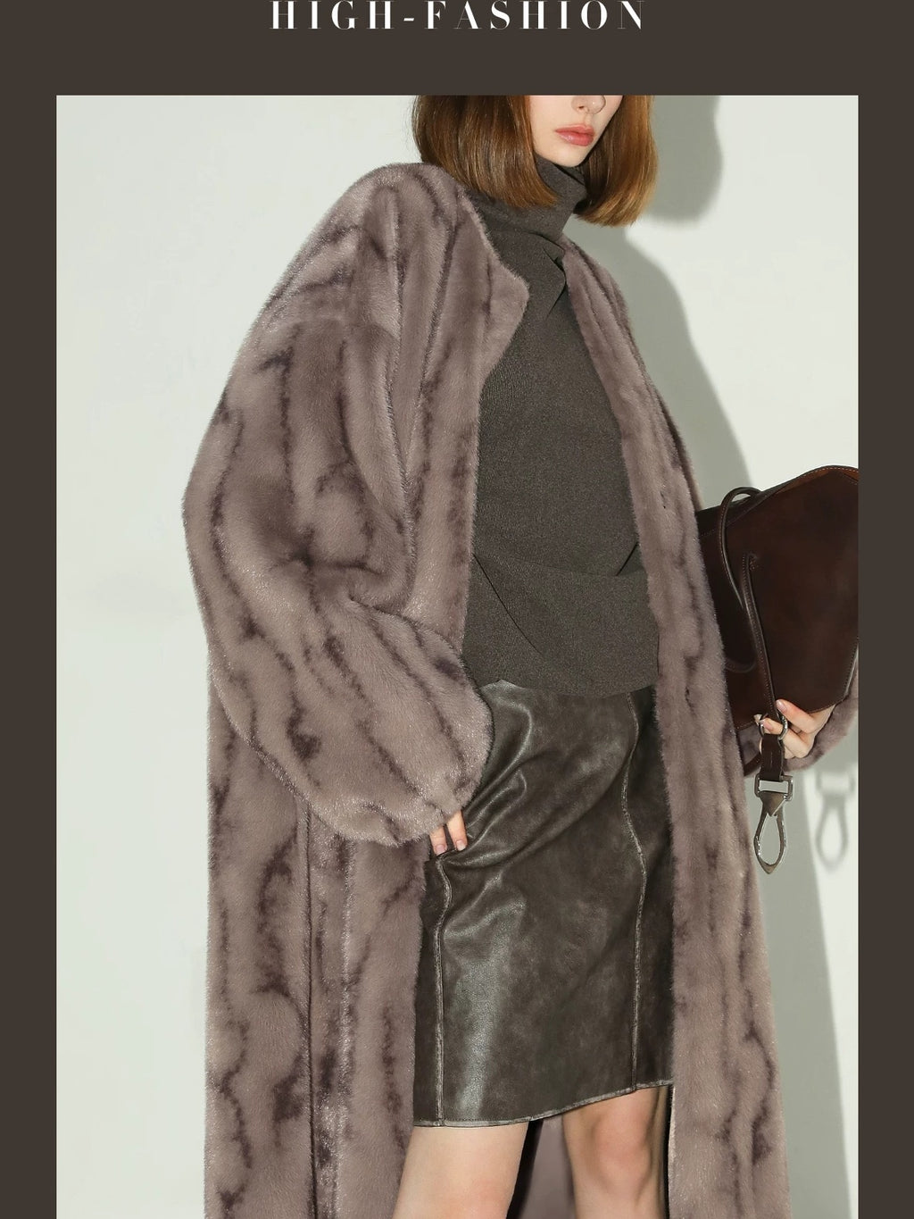 COCOBELLA Soft Plush Faux Fur Stand Collar Minimalist Commuter Women Outerwear Jackets