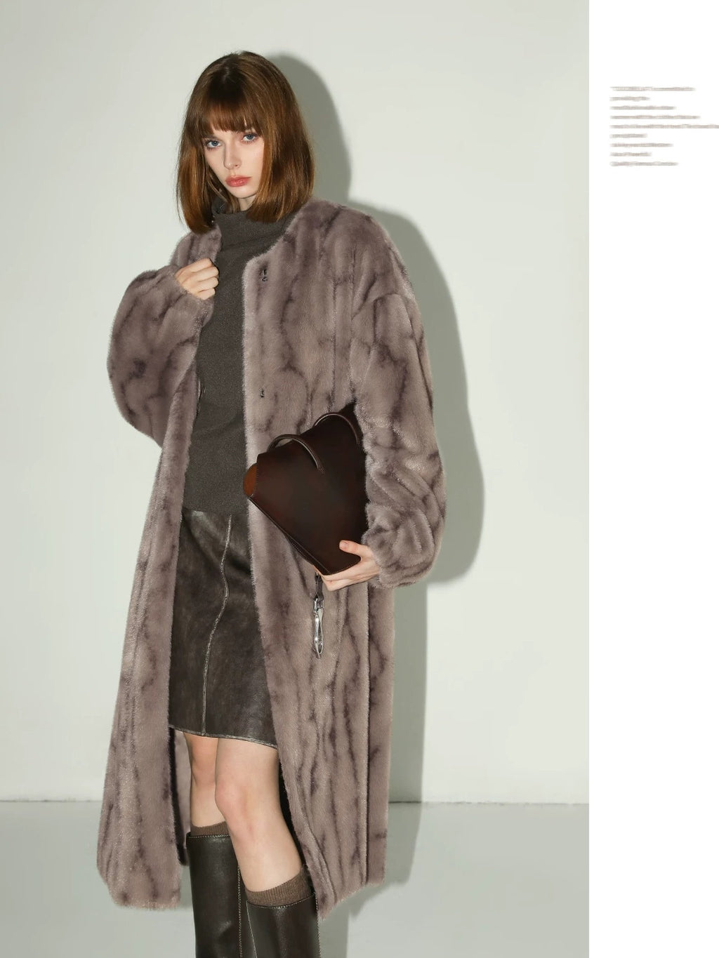 COCOBELLA Soft Plush Faux Fur Stand Collar Minimalist Commuter Women Outerwear Jackets