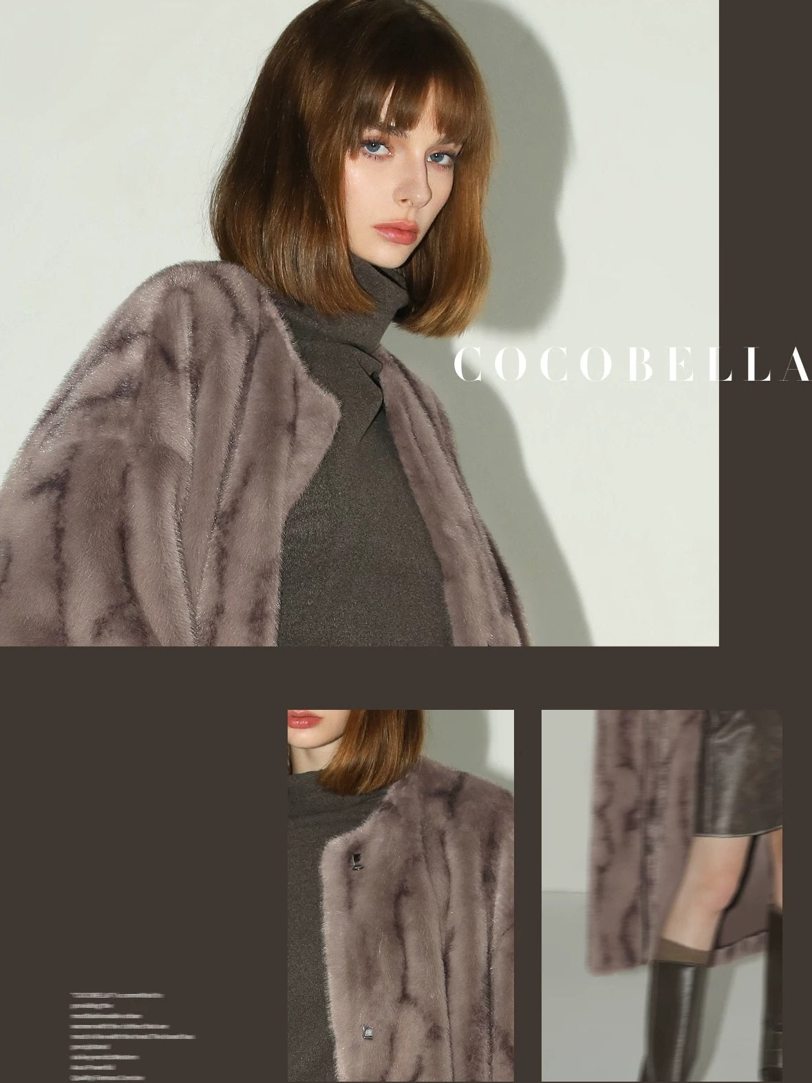 COCOBELLA Soft Plush Faux Fur Stand Collar Minimalist Commuter Women Outerwear Jackets