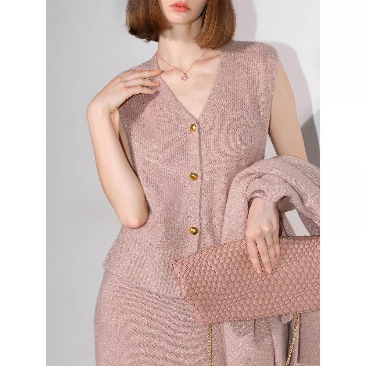 COCOBELLA_Soft_Plush_Sequined_Button_Loose_Fit_Sweet_V_Neck_Cardigan_Women_Knit_Sweater_MISSTT