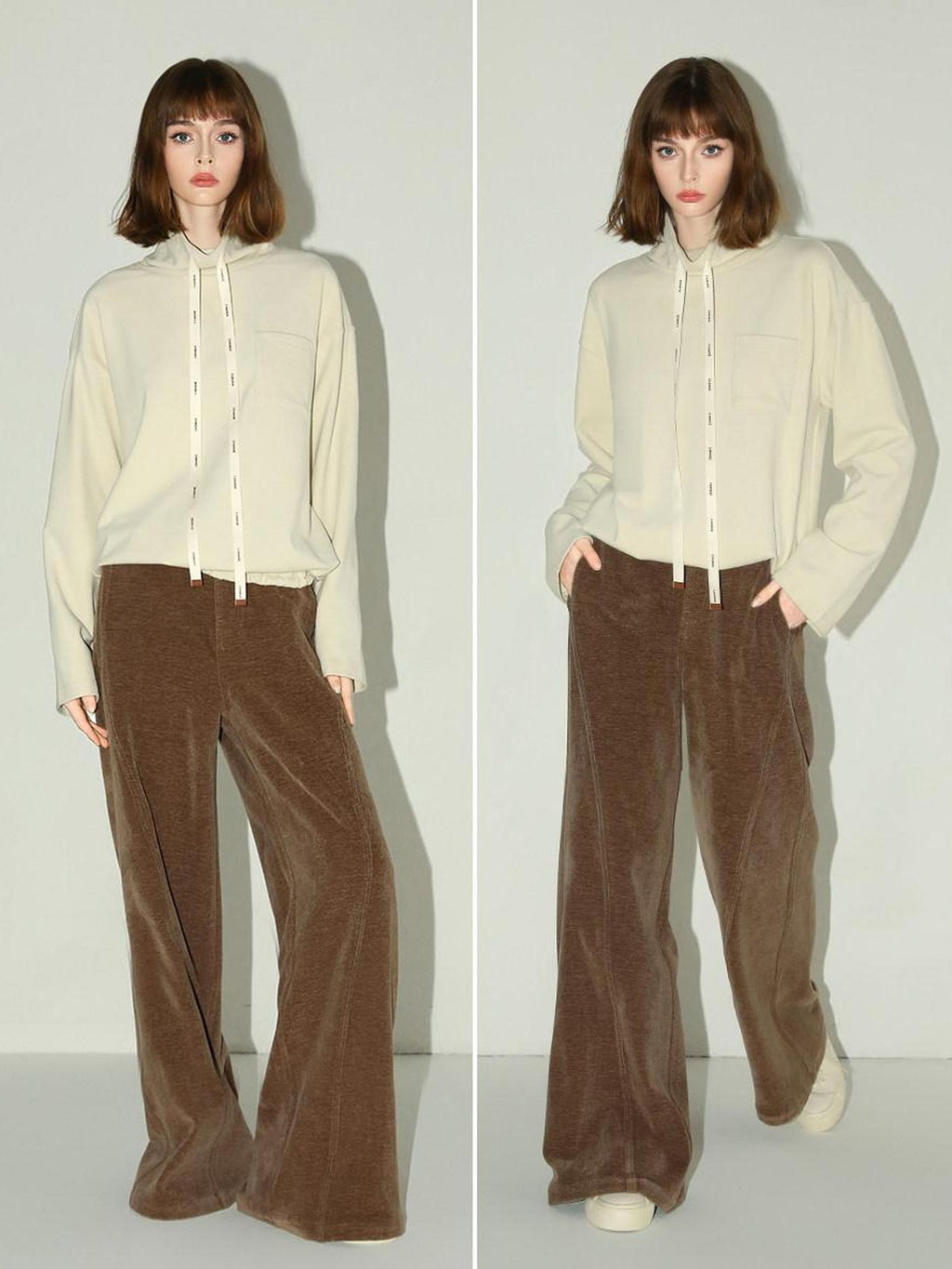 COCOBELLA Soft Pullover Loose Fit Stand Collar Long Sleeve Solid Color Athleisure Hoodies