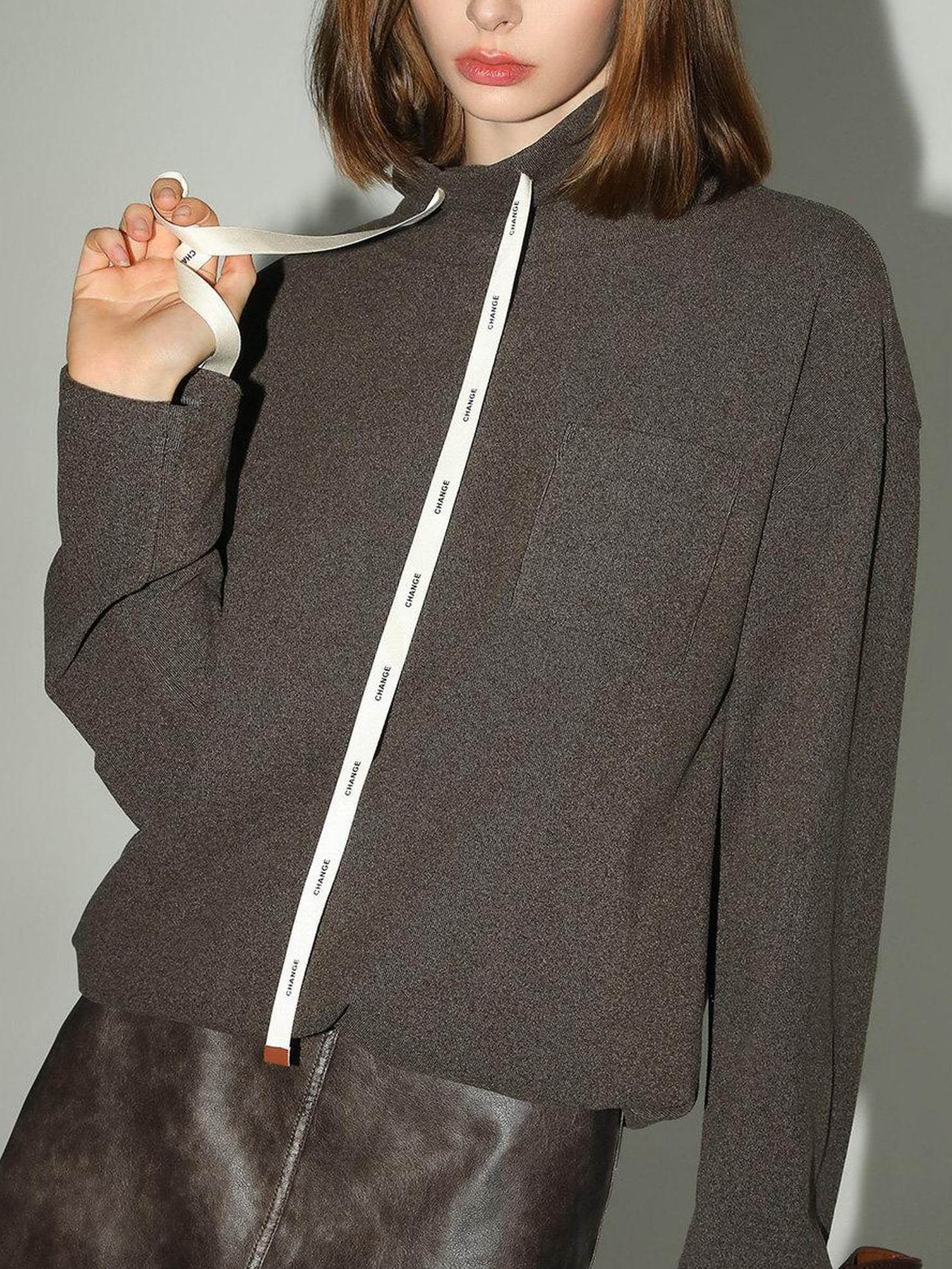 COCOBELLA Soft Pullover Loose Fit Stand Collar Long Sleeve Solid Color Athleisure Hoodies