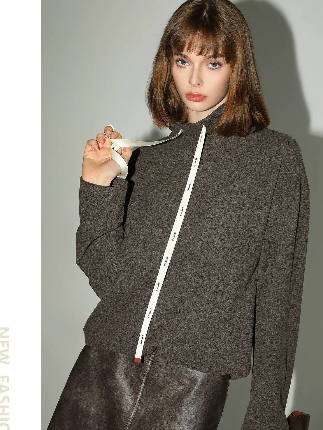 COCOBELLA Soft Pullover Loose Fit Stand Collar Long Sleeve Solid Color Athleisure Hoodies