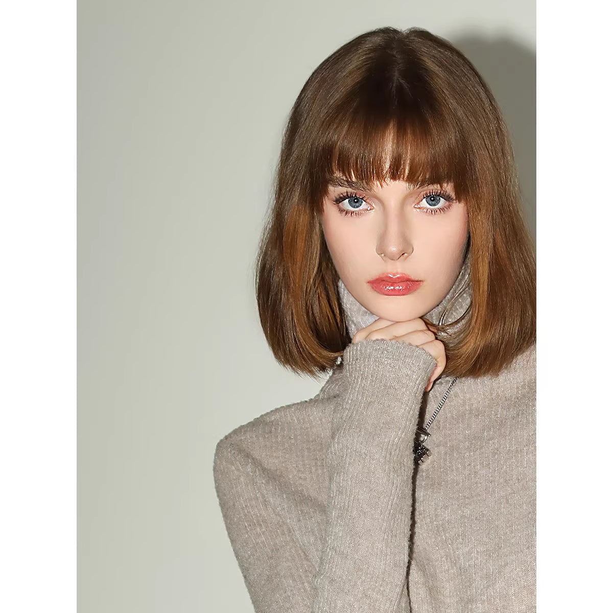 COCOBELLA_Soft_Ribbed_Turtleneck_Slim_Fit_Minimal_Commuter_Pullover_Oatmeal_Khaki_Sweater_MISSTT