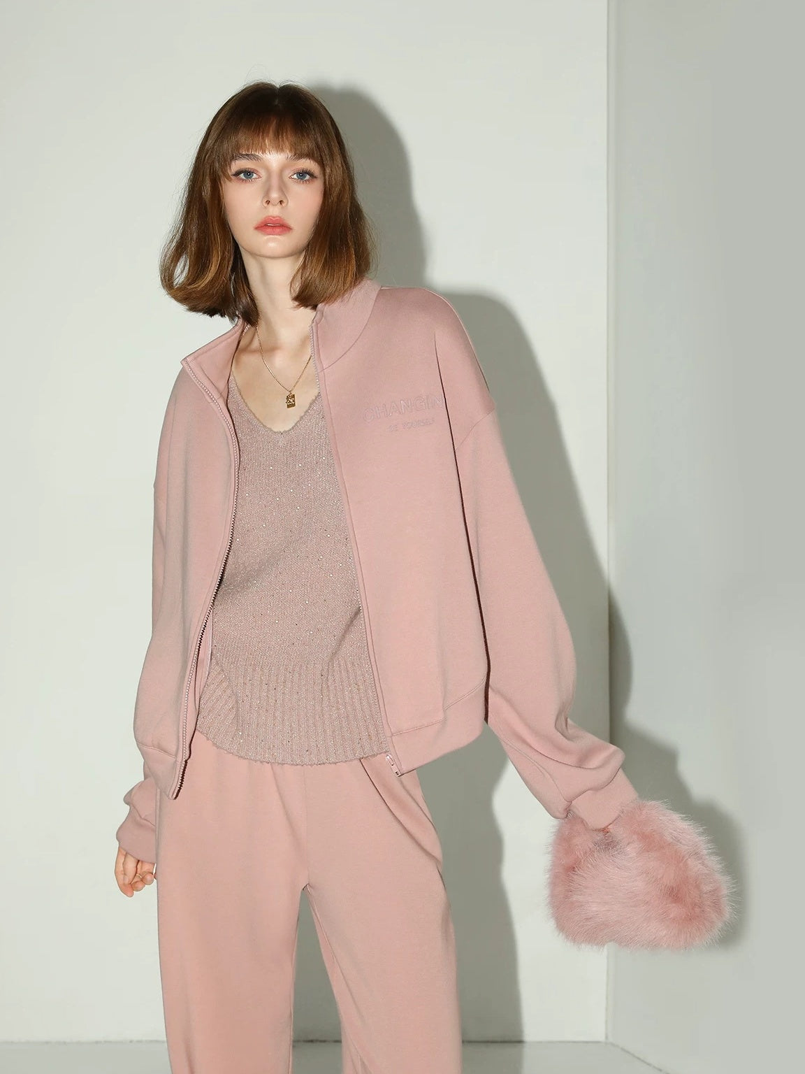 COCOBELLA Soft Sequin Lurex Straight Fit V Neck Pullover Women Knit Sweater