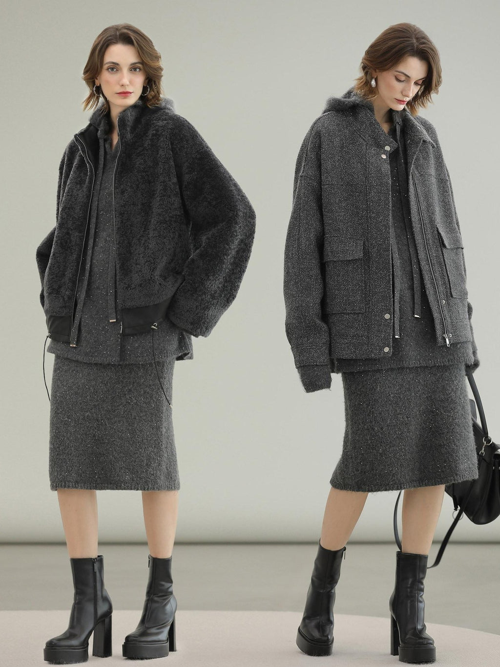 COCOBELLA Soft Sequined Lurex Hooded Pullover Commuter Knit Regular Fit Ladies Sweater