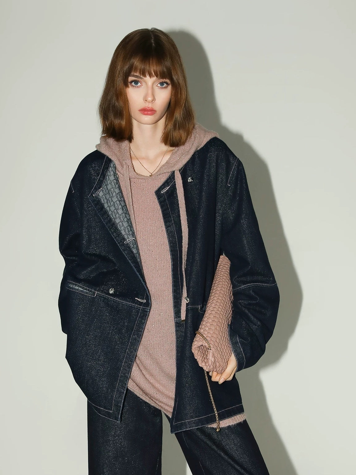 COCOBELLA Soft Shimmer Sequin Hooded Loose Fit Sweet Womens Cozy Pullover Sweater