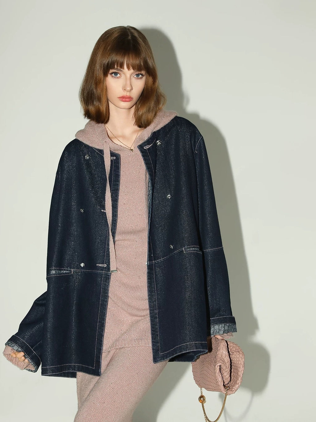 COCOBELLA Soft Shimmer Sequin Hooded Loose Fit Sweet Womens Cozy Pullover Sweater