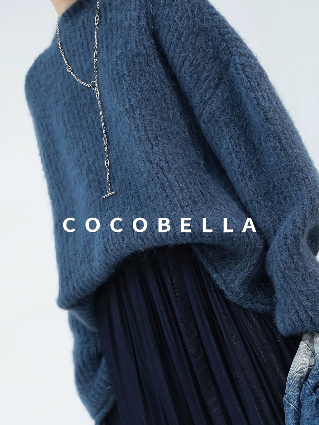 COCOBELLA Soft Slouchy Vintage Commuter Crewneck Women Acrylic Blend Sweater