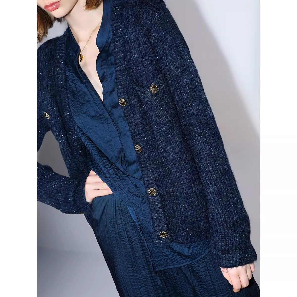 COCOBELLA_Soft_Sparkle_V_Neck_Straight_Cut_Commuter_Cardigan_Womens_Blue_Sweater_MISSTT