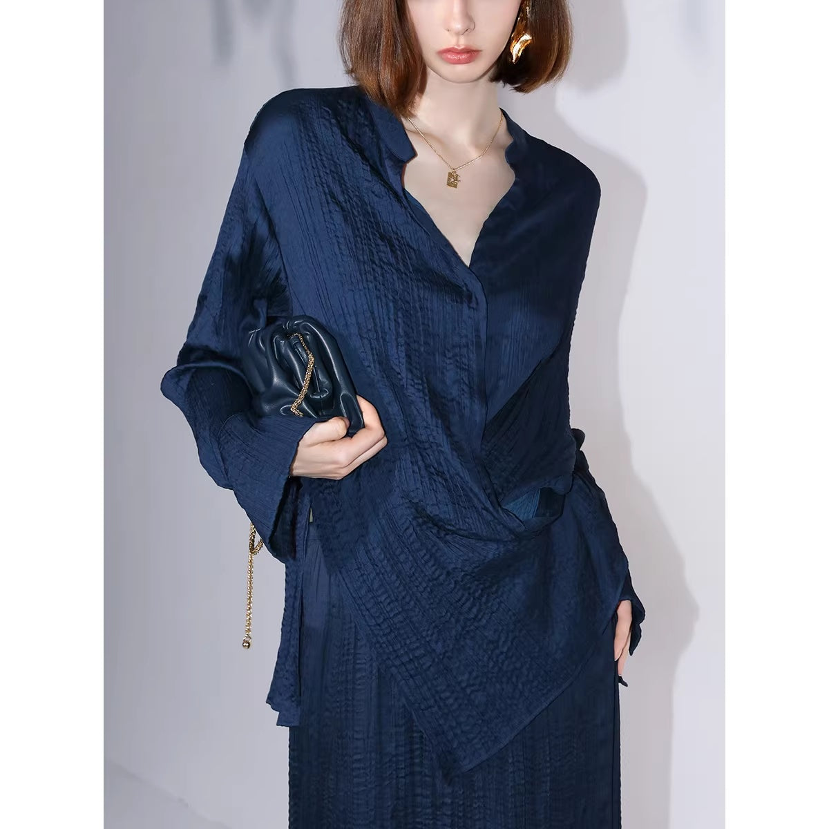 COCOBELLA_Soft_Sparkle_V_Neck_Straight_Cut_Commuter_Cardigan_Womens_Blue_Sweater_MISSTT