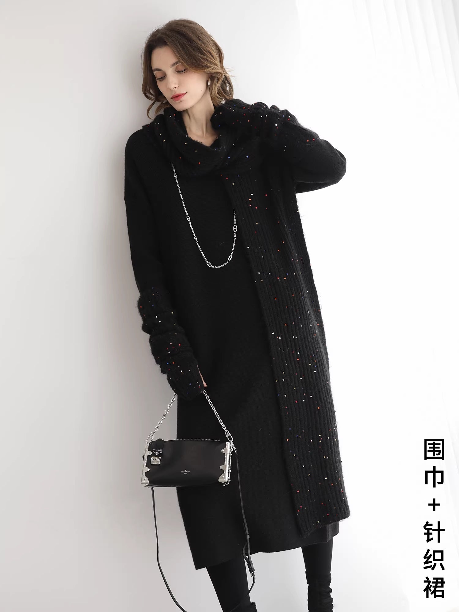 COCOBELLA_Soft_Stretch_Knit_V_Neck_H_Silhouette_City_Commuter_Wool_Blend_Dresses_MISSTT