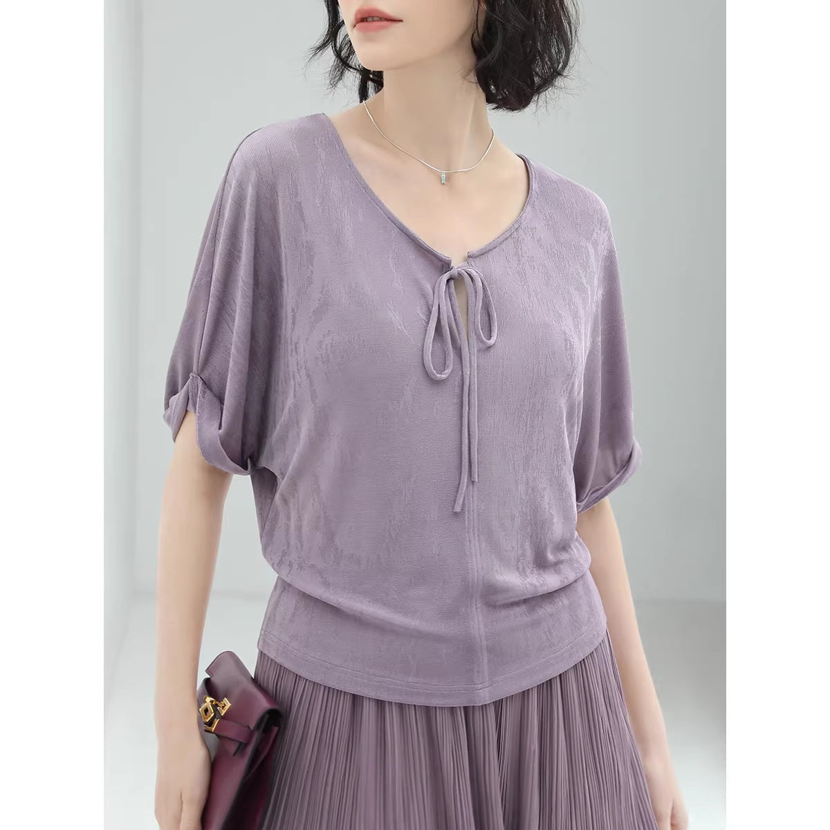 COCOBELLA_Soft_Stretch_Relaxed_Fit_Commuter_Ladylike_Short_Sleeve_Office_Casual_T-Shirts_MISSTT