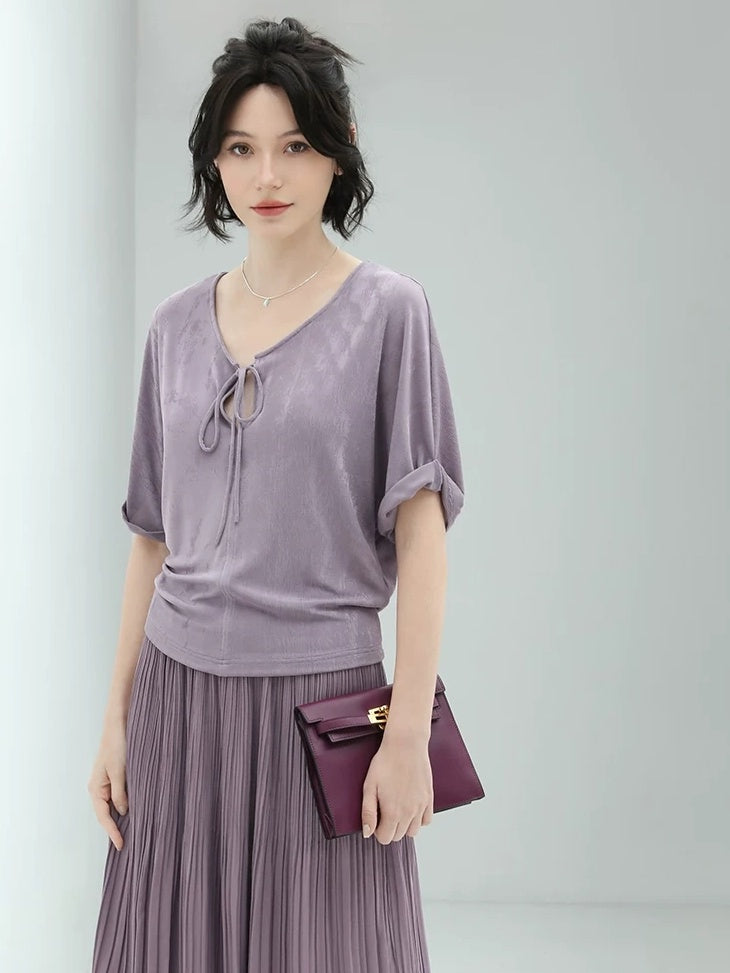 COCOBELLA Soft Stretch Relaxed Fit Commuter Ladylike Short Sleeve Office Casual T-Shirts