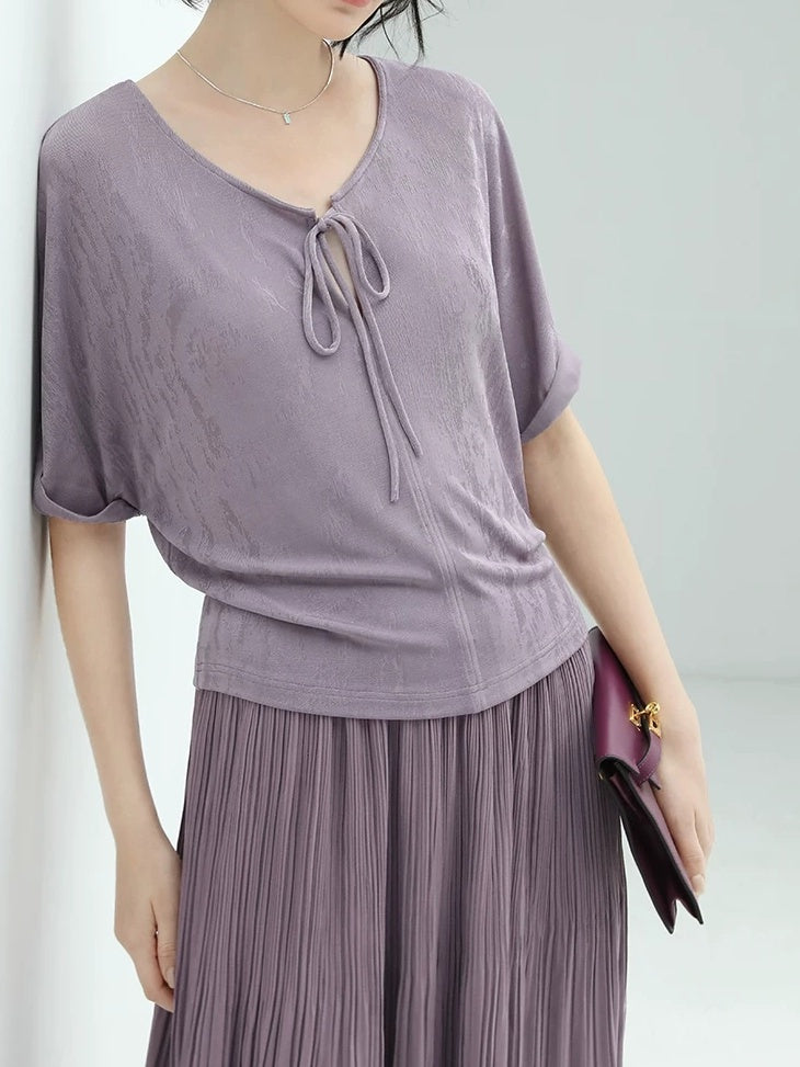 COCOBELLA Soft Stretch Relaxed Fit Commuter Ladylike Short Sleeve Office Casual T-Shirts