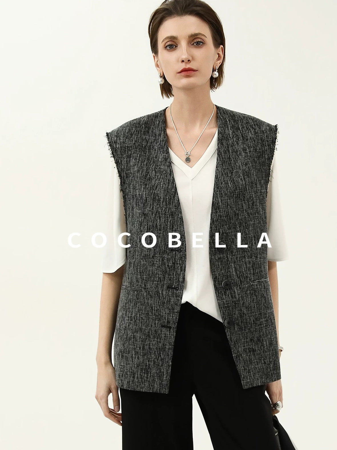 COCOBELLA Soft Stretch V Neck Batwing Short Sleeve Loose Casual Everyday Solid T-Shirts