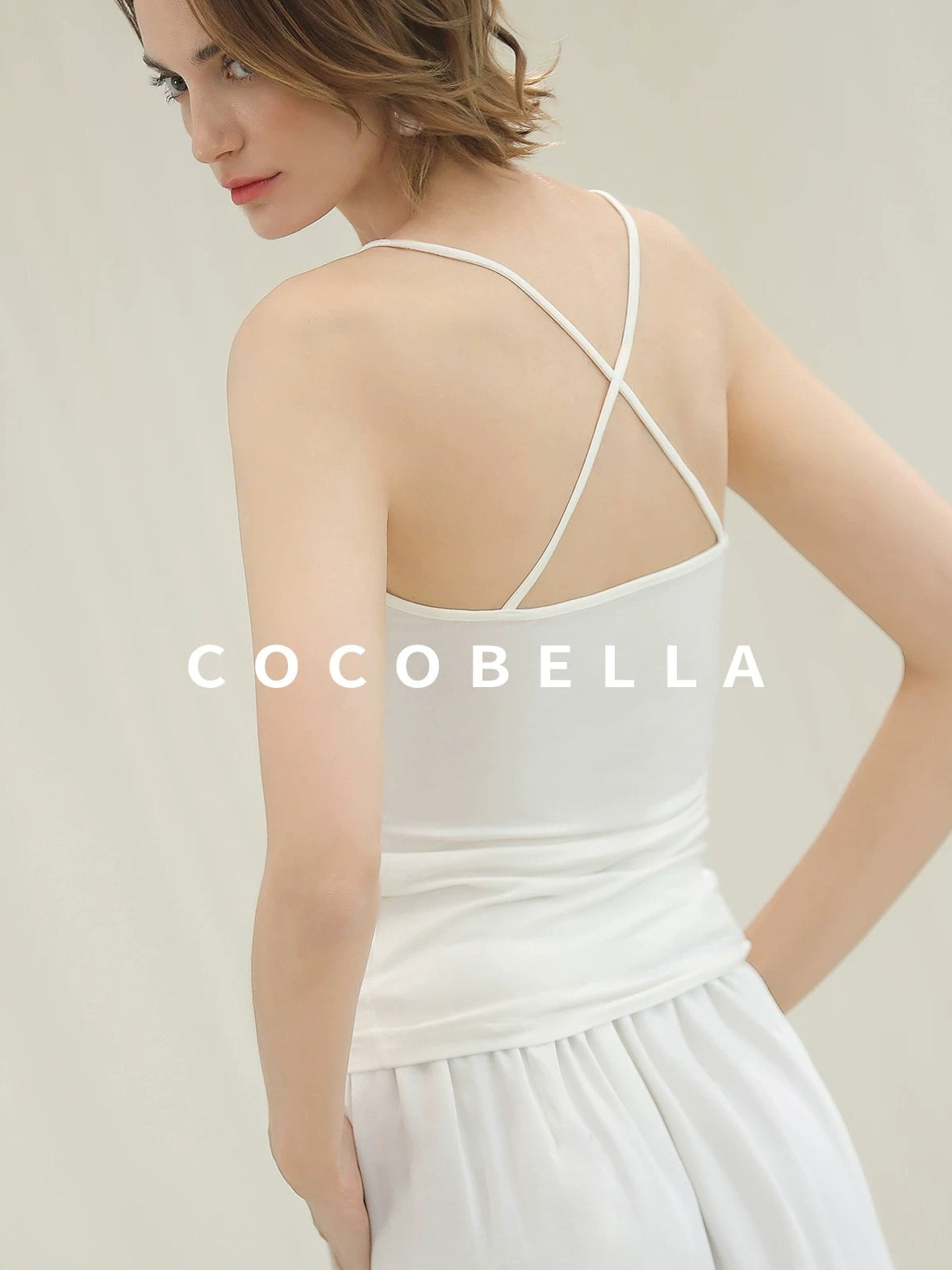 COCOBELLA Soft Stretch Viscose Slim Fit U Neck Tank Top For Work Casual Daily Women Tops