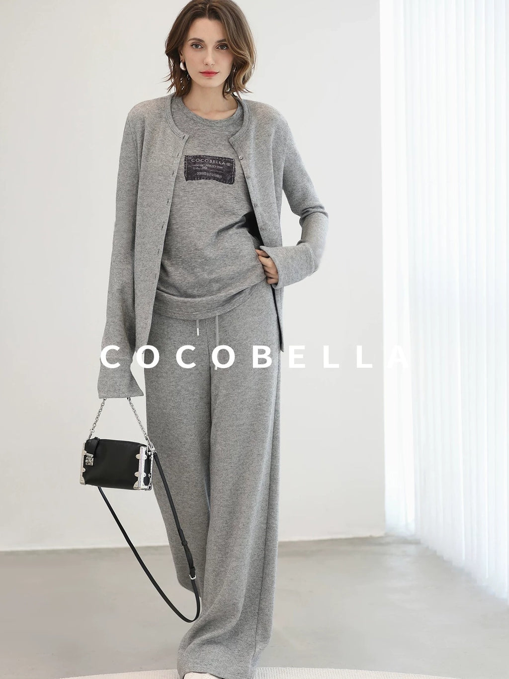 COCOBELLA Soft Thick Asymmetric Button Cardigan Commuter Office Fit Women Knit Sweater