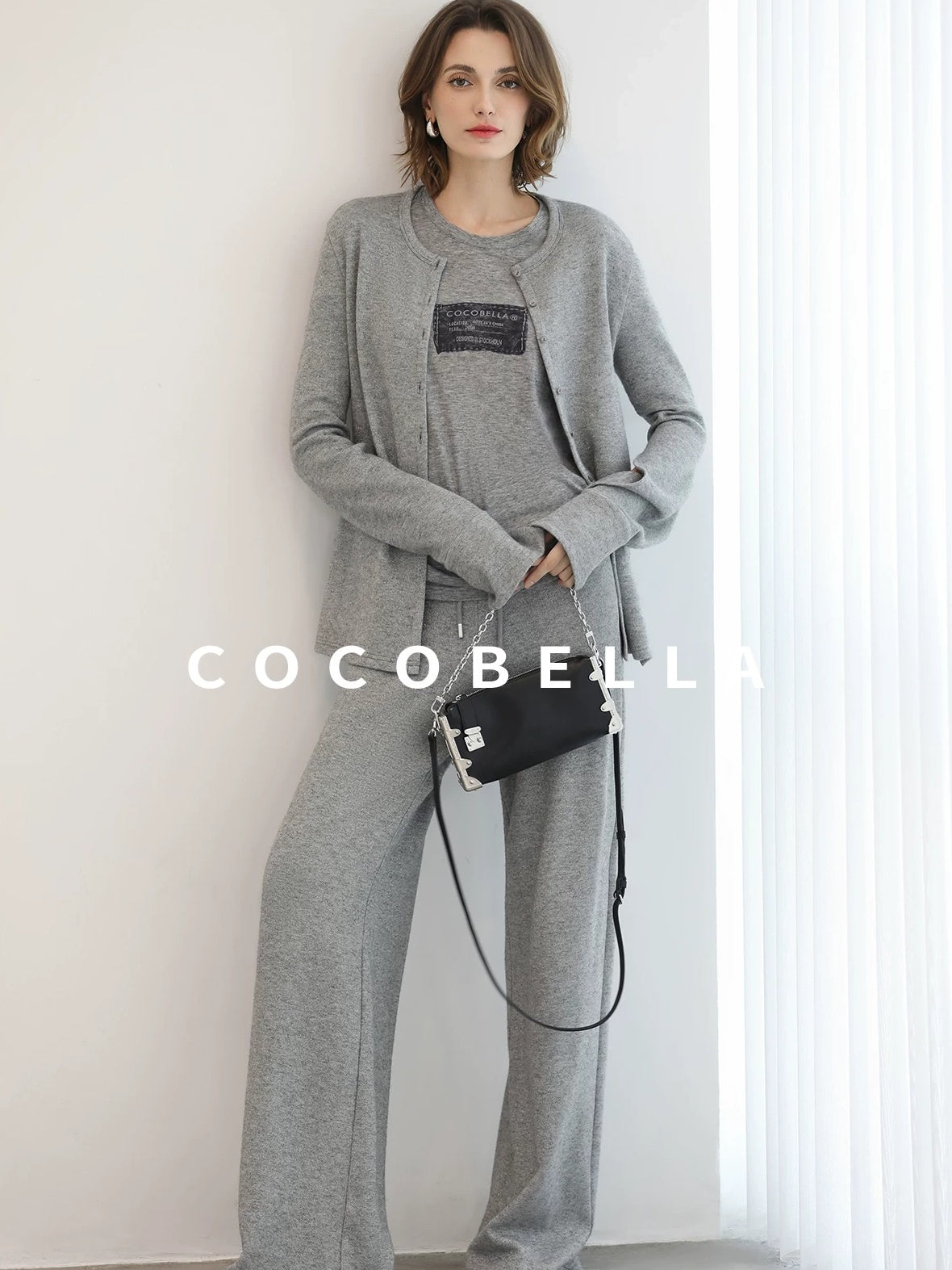 COCOBELLA Soft Thick Asymmetric Button Cardigan Commuter Office Fit Women Knit Sweater