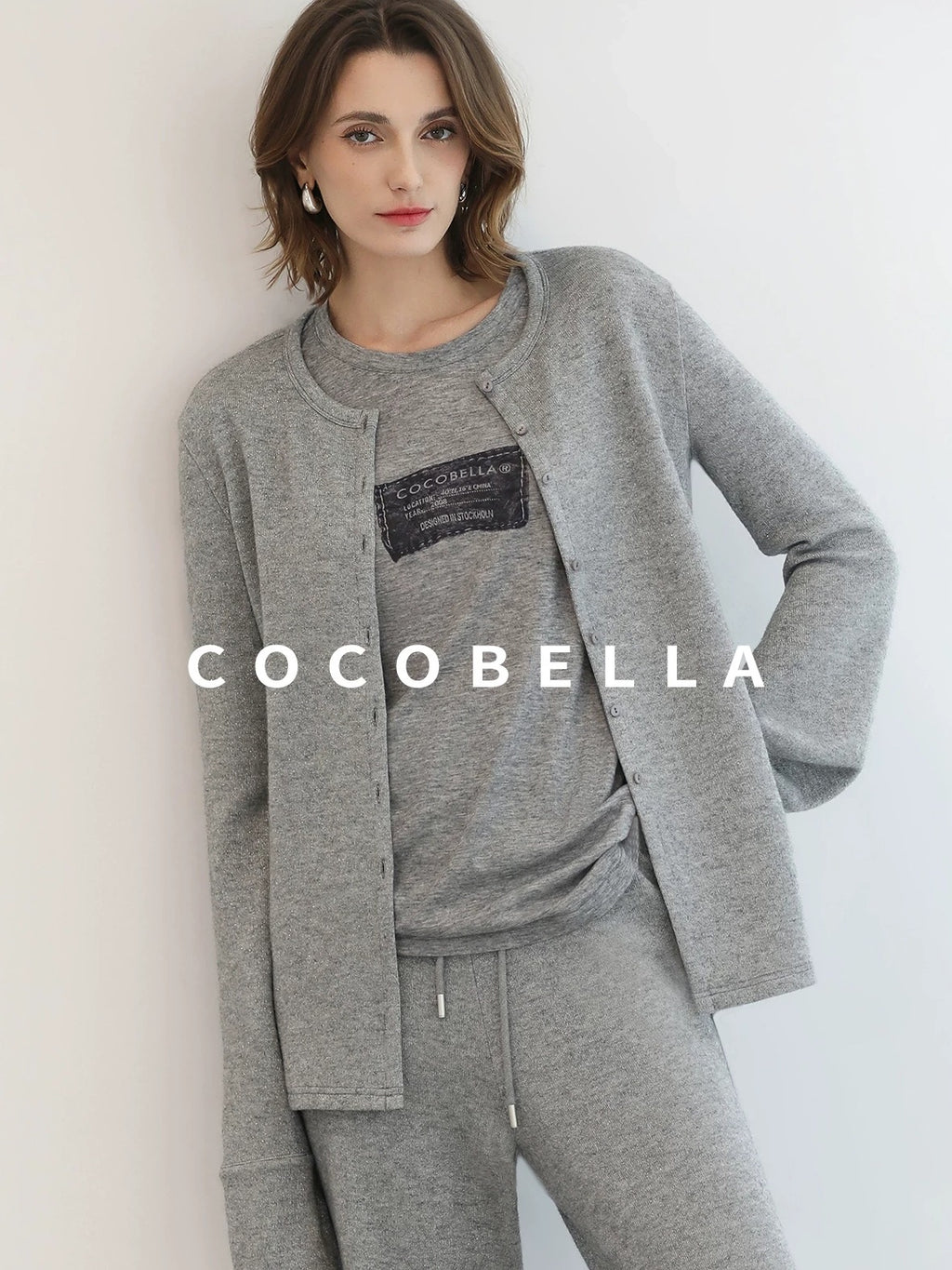 COCOBELLA Soft Thick Asymmetric Button Cardigan Commuter Office Fit Women Knit Sweater