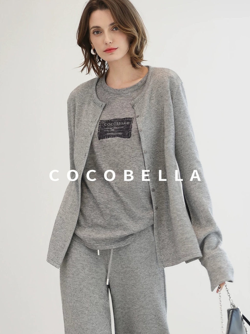 COCOBELLA Soft Thick Asymmetric Button Cardigan Commuter Office Fit Women Knit Sweater