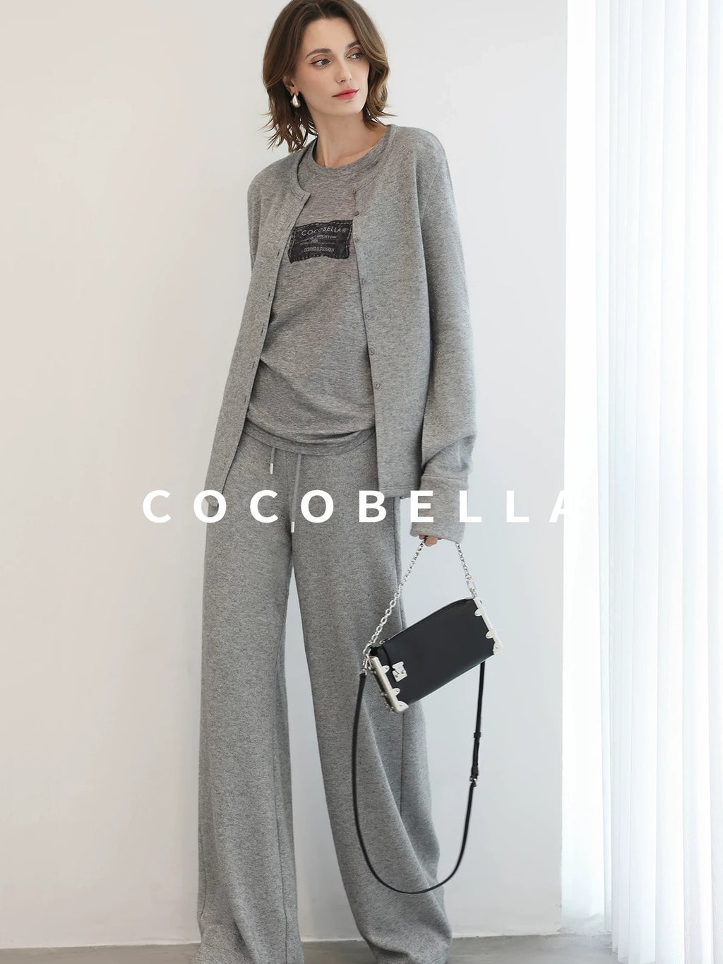 COCOBELLA Soft Thick Asymmetric Button Cardigan Commuter Office Fit Women Knit Sweater