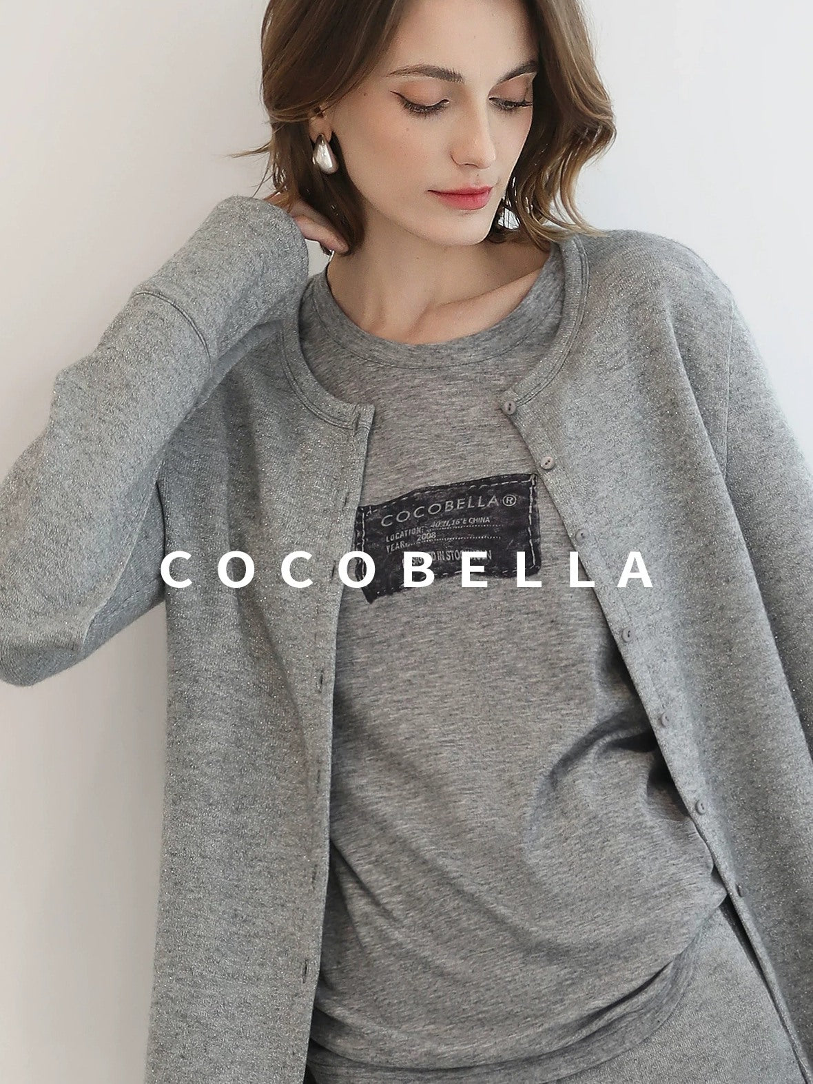 COCOBELLA Soft Thick Asymmetric Button Cardigan Commuter Office Fit Women Knit Sweater