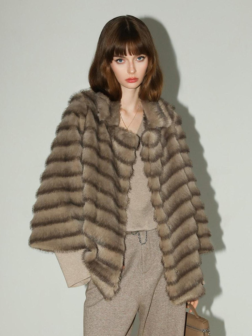 COCOBELLA Soft V Neck Knit Straight Fit Bell Sleeve Workwear Women Wool Blend Sweater