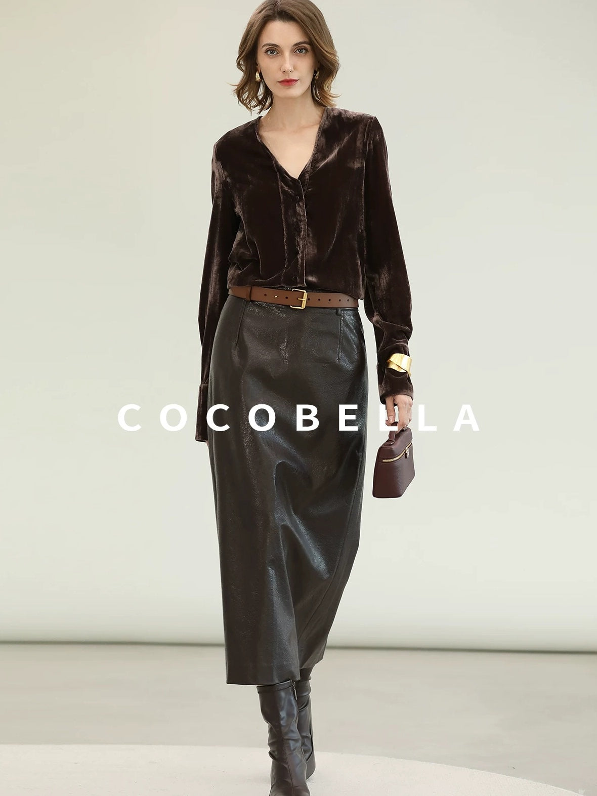 COCOBELLA Soft Viscose Amber Sheen Vintage Commuter Straight V Neck Women Office Shirts