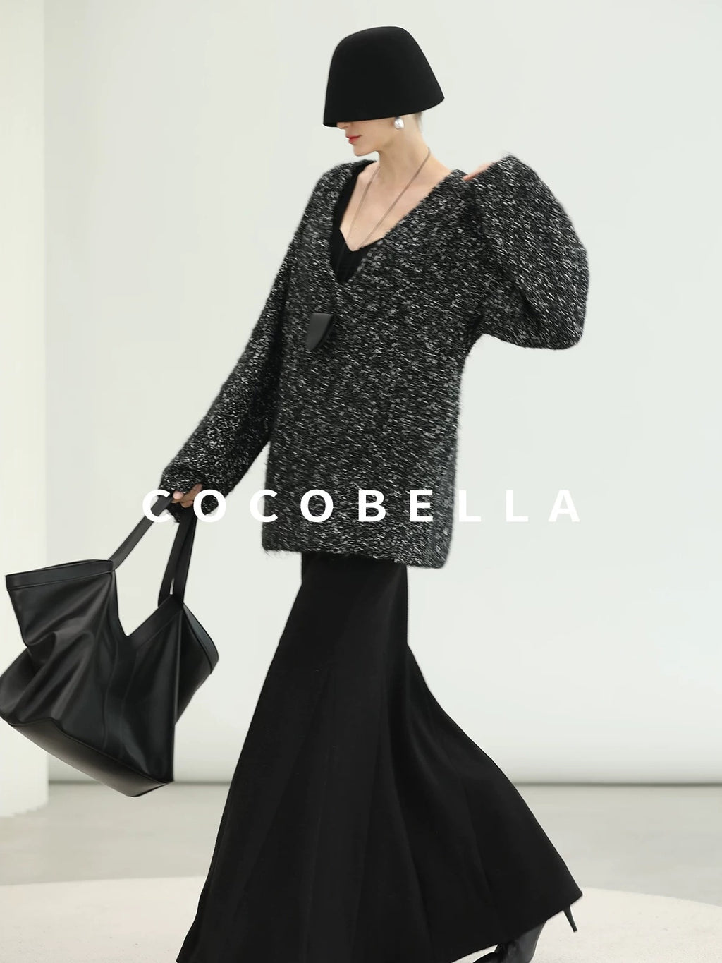 COCOBELLA Soft Viscose Anti Static Elegant Slim V Neck Long Sleeve Women Knit Shirts