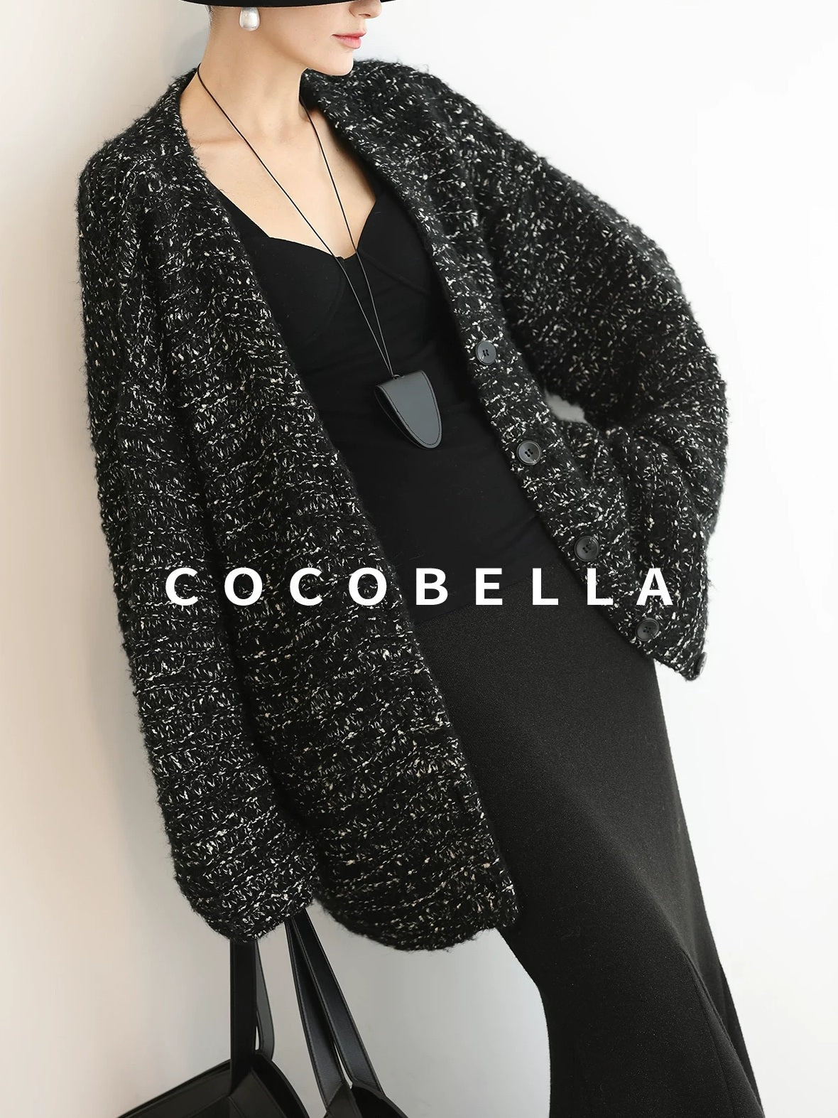 COCOBELLA Soft Viscose Anti Static Elegant Slim V Neck Long Sleeve Women Knit Shirts