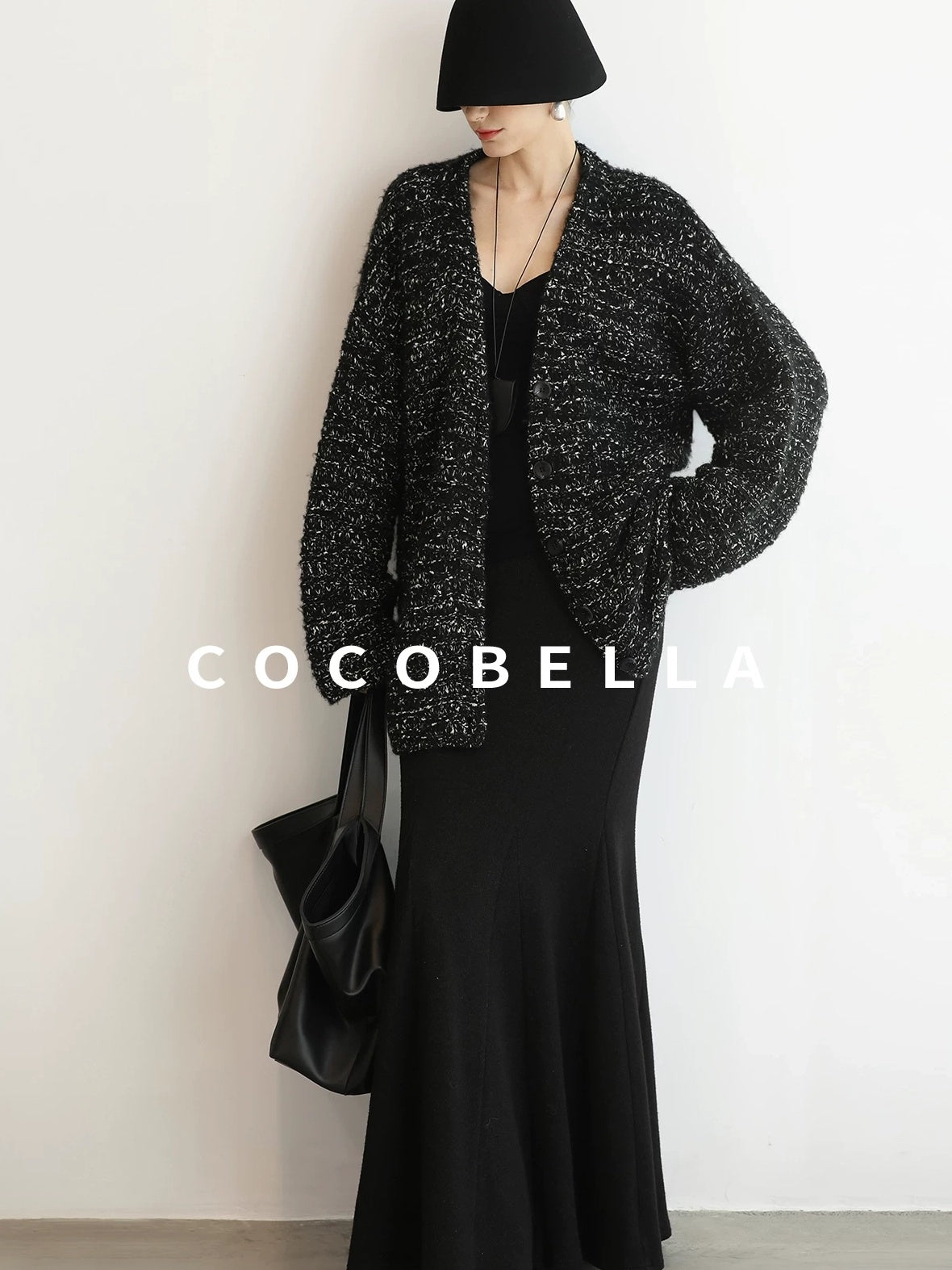 COCOBELLA Soft Viscose Anti Static Elegant Slim V Neck Long Sleeve Women Knit Shirts