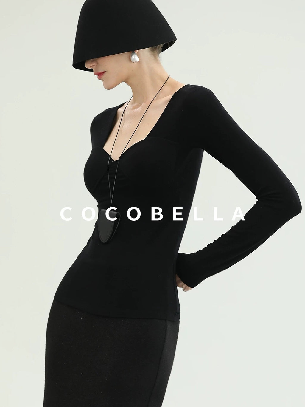 COCOBELLA Soft Viscose Anti Static Elegant Slim V Neck Long Sleeve Women Knit Shirts